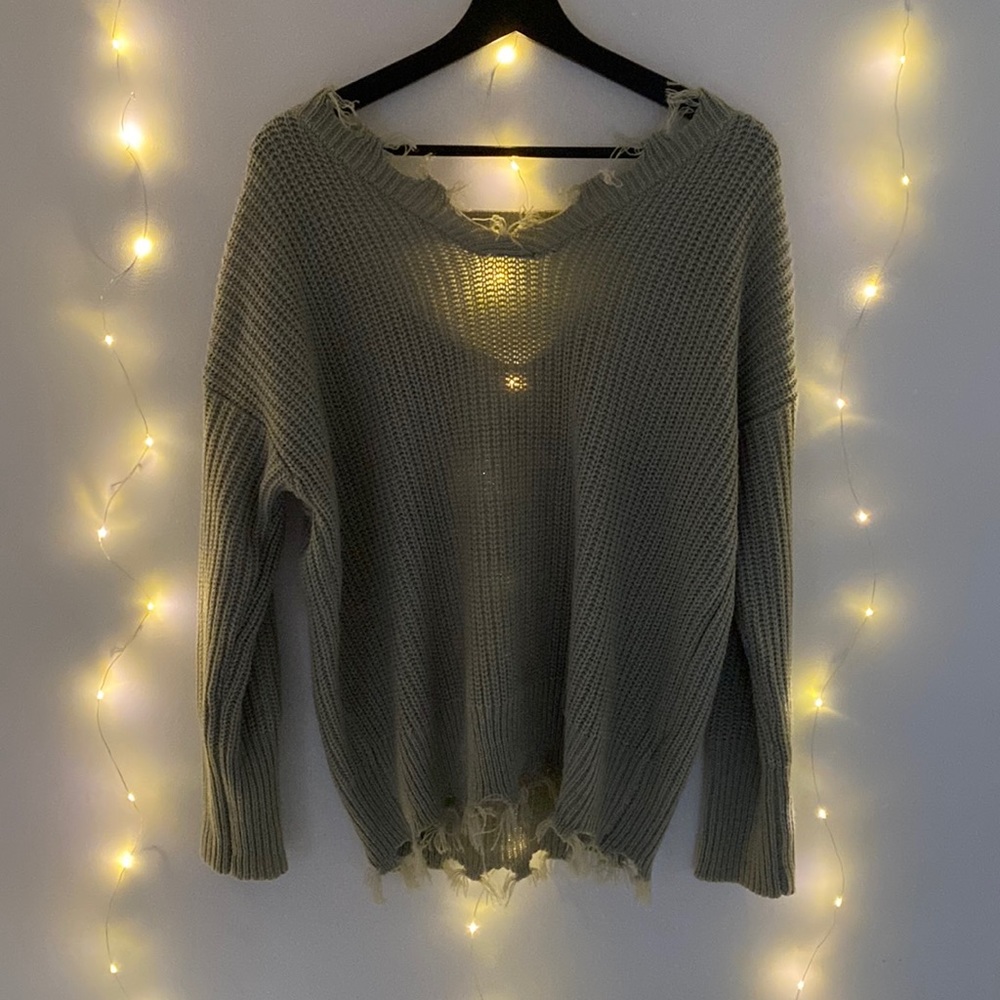 Green distressed top from TJ Maxx.